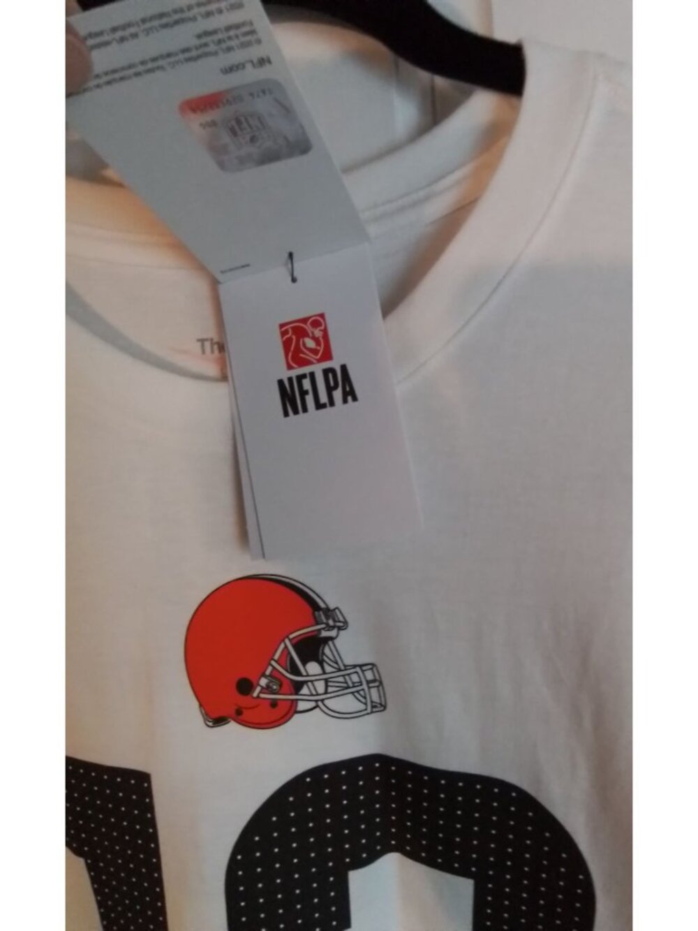 Cleveland Browns Nike NFLPA Sanders 12 White Tee Shirt Size L